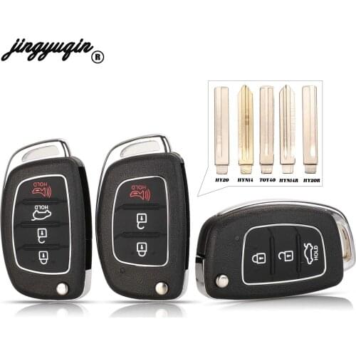 Jingyuqin 3/4 Buttons Flip Folding Remote Key Shell Fob Case For HYUNDAI Mistra Santa Fe Sonata Tucson Accent I30 I40 I45 toy40