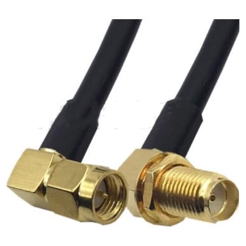 RG58 Cable SMA Male Right Angle to SMA Female Right Angle Coaxial Connector WiFi Antenna Extension Pigtail jumper cable