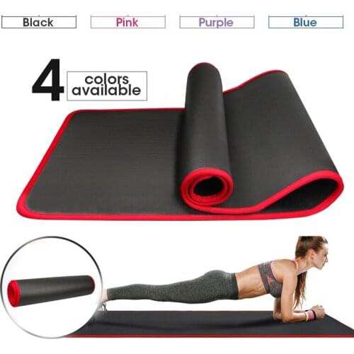 10mm extra thick 183cmx61cm yoga nrb mats non-slip exercise mat for tasteless fitness pilates exercise gym mats with bandages