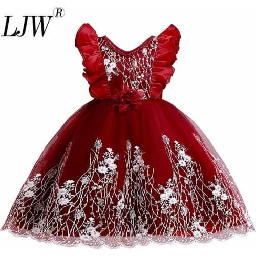 High quality Girl sequins Embroidered lace Dress Children Party Princess Dress Clothes Formal Events Ceremonies Dresses For Girl