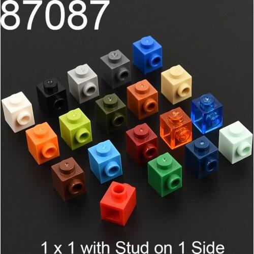 10PCS 87087 Brick Special 1 x 1 with Stud on 1 Side Building block accessories parts MOC DIY Education Build Toys Brick