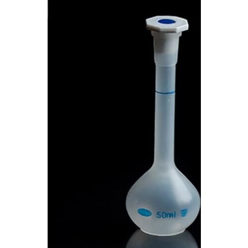 2 Pieces Laboratory 25ml Plastic Clear Long Neck Volumetric Measuring Flask, Thick Wall