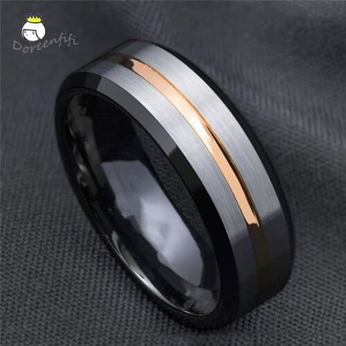 Top Jewelry Black Gold Color 316L Stainless Steel Rings for Women Mens Titanium Engagement Wedding Ring Size 6 8 9 10 11 12 13