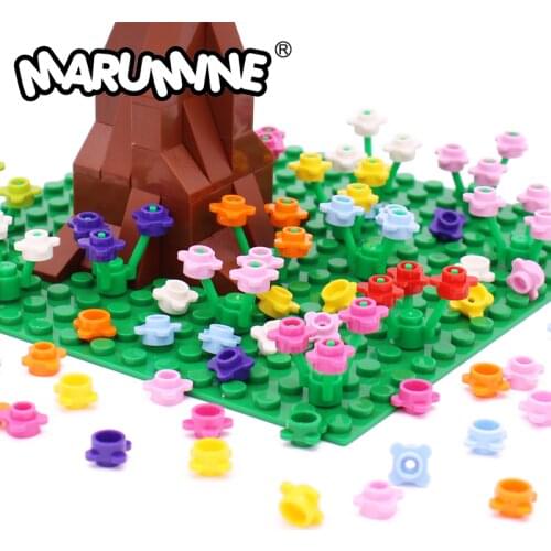 Marumine 300PCS Flower Bricks Toy 33291 City Parts MOC DIY Building Blocks Learning Classic Construction Toys for Children