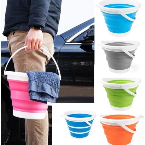 10L Multi-Colored Car Folding Water Bucket Automobile Telescopic Plastic Bucket Multi-Used Storage Box Auto cleaning Accessories