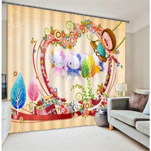 Customized The cartoon Luxury 3D Blackout Window Curtain Drapes For Living room Bed room Hotel Wall Tapestry Cortinas
