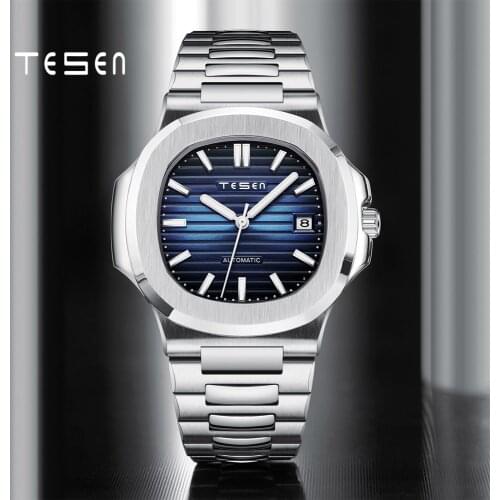 2021 New TESEN Mens Watches Fashion Business Waterproof Quartz Wrist Watch Men Top Brand Luxury Stainless Steel Sport Clock Male