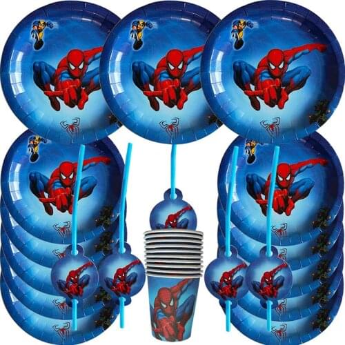 Disney Spiderman Anniversary Party people party decoration baby shower party tableware set children birthday party supplies Set