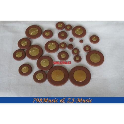Eb Alto Saxophone Pads 25pcs Coffee Professional Alto Saxophone Leather Pad Set Musical Instrument Metal Reflection plate