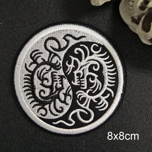Yin-yang martial arts kung fu stickers sewing dragon stickers/iron-on