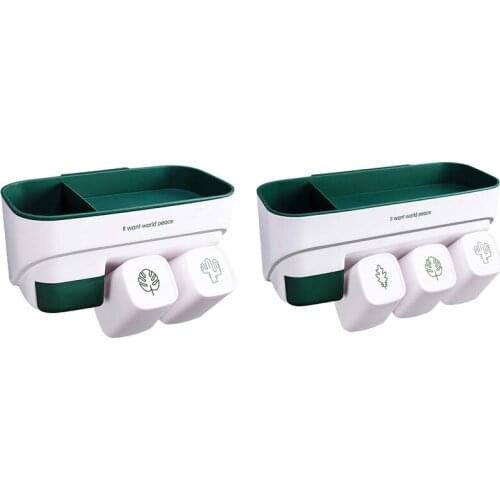 Toothbrush Holder Wall Mounted-Multifunctional Space Saving Tooth Brush Holder For Bathroom Organizer