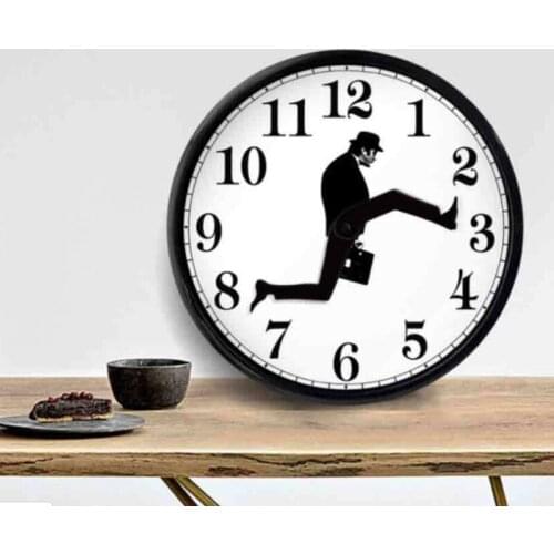 British Comedy Inspired Ministry Of Silly Walk Wall Clock Comedian Home Decor Novelty Wall Watch Funny Mute Clock Home Decor