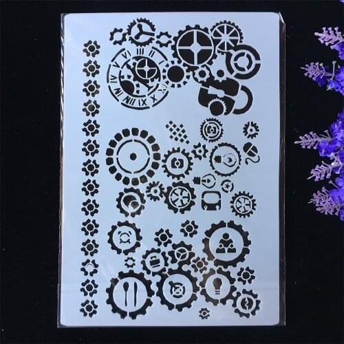 New Gear Wheel DIY Layering Stencils Painting Scrapbook Coloring Embossing Album Decorative Paper Card Template