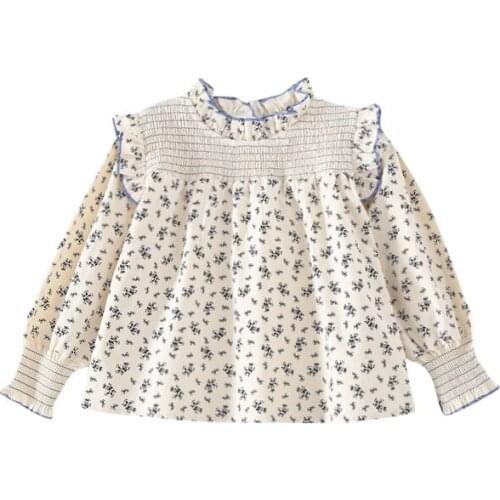 New Spring Autumn Baby Girls Fashion Floral Long Sleeve Shirt