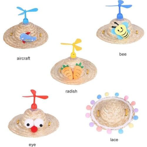 New Pet Straw Hat Pet Hat Headdress Cute Fan Dog Cat Straw Hat Pets Photography Props Dogs Cats Costume Pet Decoration Supplies