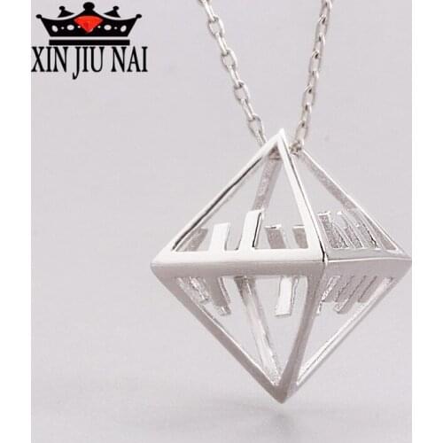 2020 Hot Sale New Sterling Silver S925 Creative Confession Octagon Unique Cubic Morse Code Men and Women Necklace Pendant
