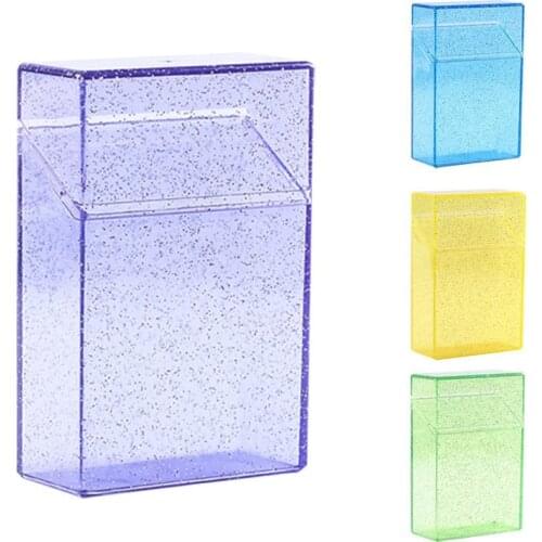 1PC Plastic Clear Glitter Cigarette Case Shining Cigarettes Box Portable Cigarette Holder Container for Smoker