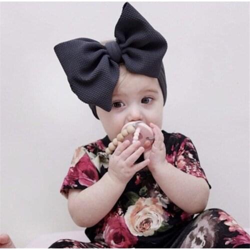 Adjustable Big Bow Headwrap Baby Headband Top Knot Headbands Over Sized Bow Hair Turban Newborn Head Band Girl Large Hair Bows
