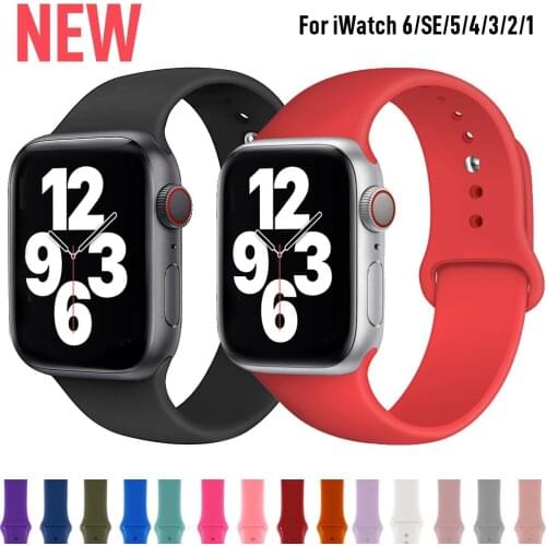 Rubber Sport Strap for Apple Watch Se 6 5 4 Band 44MM 40MM Bracelet Watchband Accessories belt to iWatch Series 4 3 21 38MM 42MM
