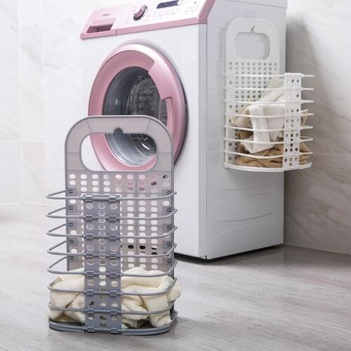 Foldable Laundry Basket Bathroom Wall Hanging Clothes Drying Artifact Bathroom Clothes Storage Basket