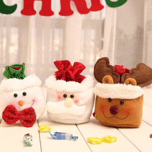Christmas Eve apple Bag portable Gift Bags Children Candy bag Christmas Decorations for Shopping mall hotel restaurant 15*15cm
