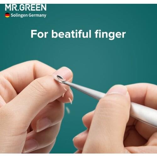 MR.GREEN Nail Cuticle Pusher Remover Stainless Steel Pedicure Dead Skin Pusher Nail Art Manicure Tool Scraper Nail Cleaner Tool