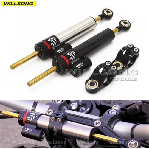 250/345mm Universal Adjustable Steering Damper Stabilizer Bracket Support Carbon Fiber CNC Aluminum For MT07 MT09 CBR650 CBR1000