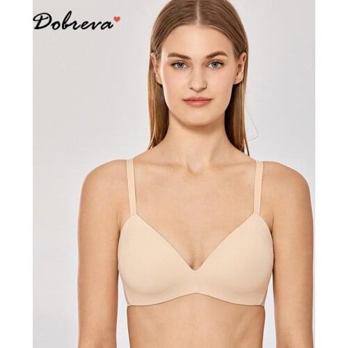 Womens Full Coverage Wire-free T-shirt Smooth Lightly Lined Contour Bra