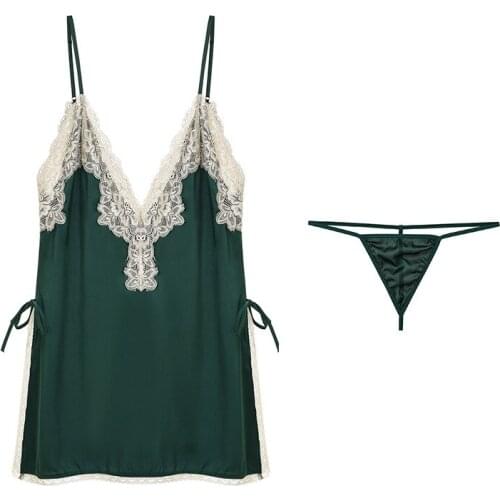 Womens Sleeveless Sleepwear Nightwear Homewear Sexy Pajamas Suspenders Nightdress Lace Temptation Nightgown Short Skirt Suit