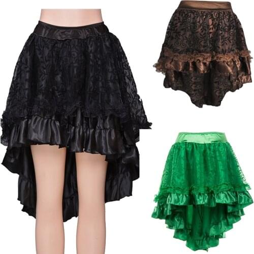 Plus Size Lady Gothic Steampunk Corset Skirt Fantasy Victorian Royal Court Asymmetrical Satin Tulle Rock Vintage Costume
