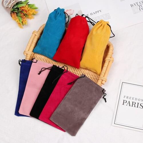 1/2Pcs Fashion Sunglasses Bags Portable Solid Color Drawstring Glasses Pouch Soft Glasses Cloth Bags Eyewear Accessories