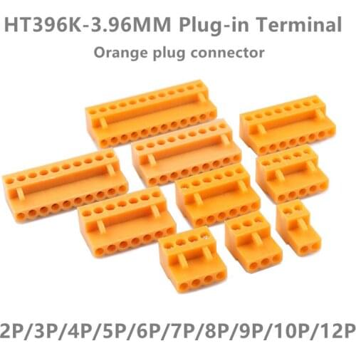 1pcs 10pcs 20pcs / lot HT396K-3.96 Plug-in terminal block HT 3.96mm Female 2P 3P 4P 5P 6P 7P 8P 9P 10P 12P orange plug connector