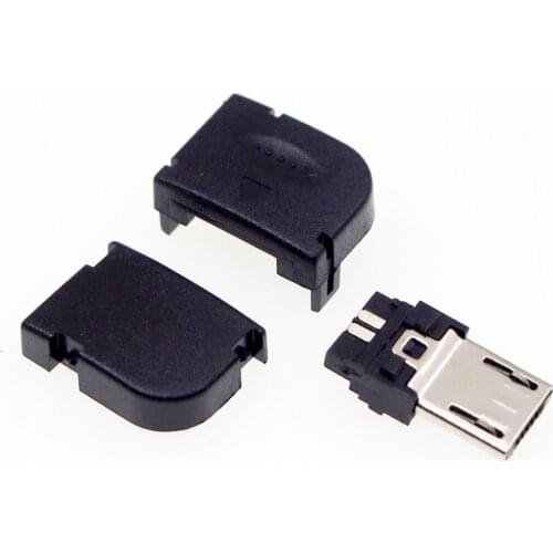 10set DIY 3 in 1 Micro 5P USB Male Plug Welded Wire Type 90 degreen