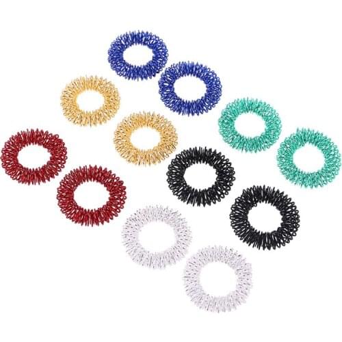 12PCS 12PCS Spiky Sensory Finger Acupressure Ring Fidget Toy For Kids Adults Silent Stress Relief Massager Helps With Focus ADHD
