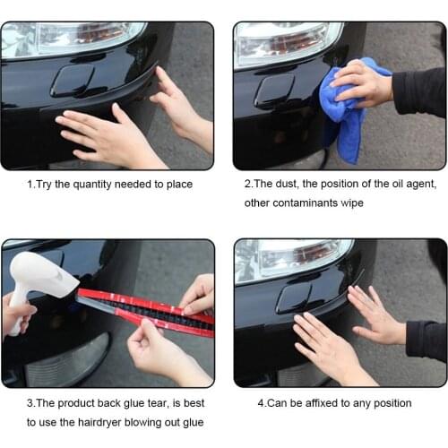 269C Car Carbon Fiber Protector Anti Crash Bumper Guard Strip Sticker 2PCS