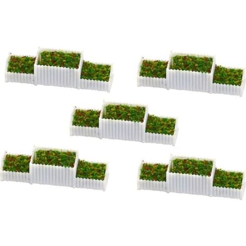 5Pcs N Scale 1:150 Flower Beds Miniatures Model for Scenery Dollhouse Decor