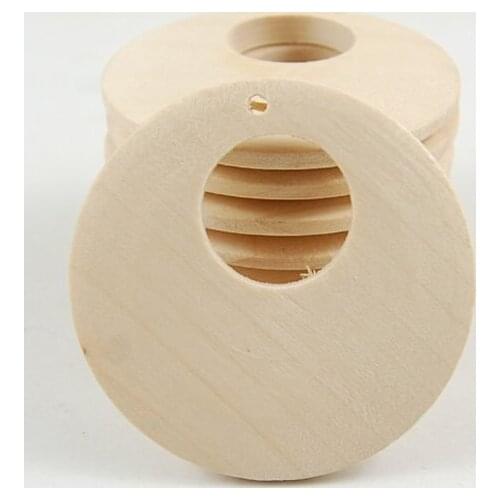 50pcs/lot 30/40/50mm Geometric Wood Beads For DIY Jewelry Earrings Making Material Round Earring Jewelry Accessories