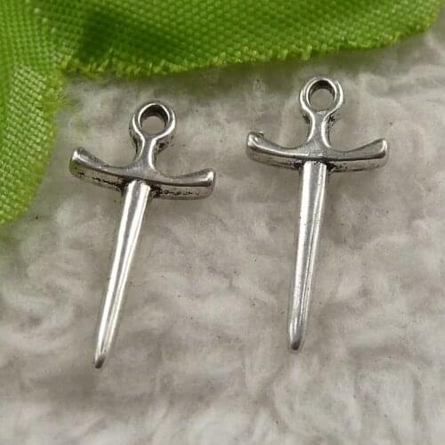 760 pieces antique silver sword charms 20x10mm #4243