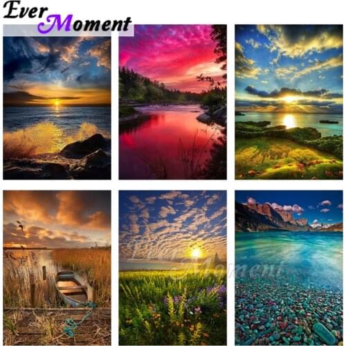 Ever Moment Diamond Painting Tree River Star Artwork 5D DIY Mosaic Full Square Picture Of Rhinestone Diamond Embroidery ASF2062