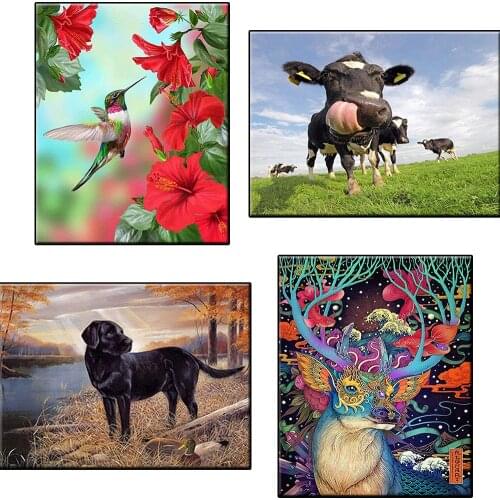 5d DIY Diamond Painting Full Round Resin Animal Diamond Embroidered Mosaic Picture Rhinestone Crafts Child Gift Home Decor