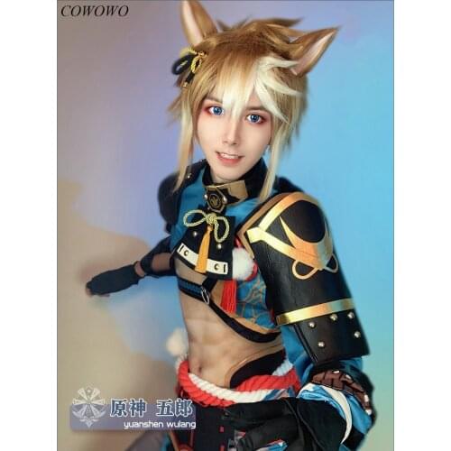 Anime!Genshin Impact Gorou Defiance Game Suit Uniform Cosplay Costume Halloween Carnival Party Role Play Outfit For Men 2021 NEW