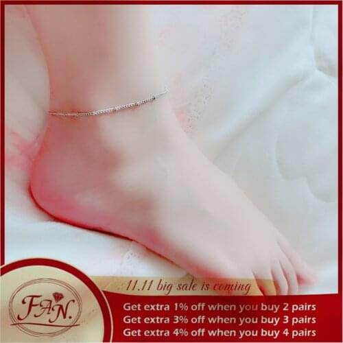 2021 New Trendy Nice Hot Sale Summer Classic Silver Color Simple Charming Beaded Single Layer Fashion Foot Anklet for Girl Women