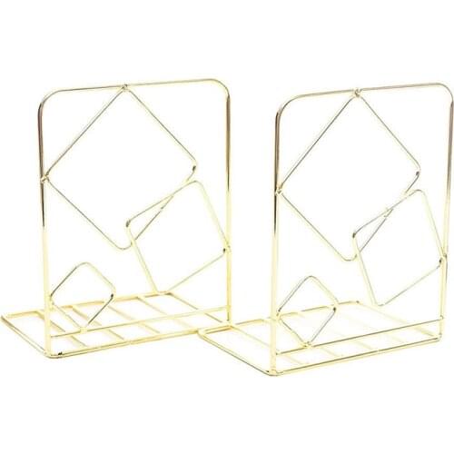 Bookends Metal Book Ends Heavy Duty Modern Decorative Bookend Bookshelf Decor for Bedroom Library Office School Book Display Des