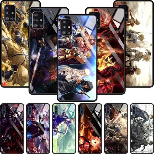 Tempered Glass Phone Case For Samsung Galaxy A51 A71 A21s A31 A72 A52 A41 A91 A11 A01 Smartphone Shell Laptop Anime Fate Zero