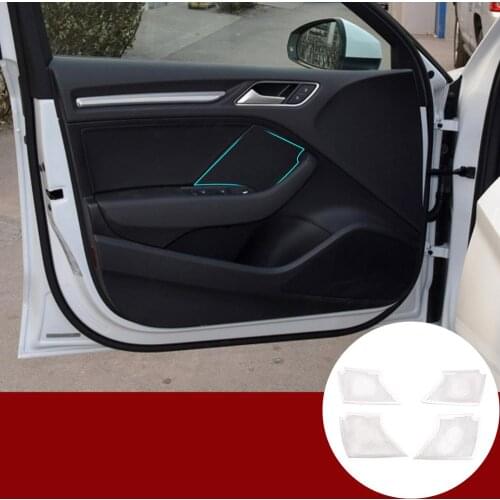 For Audi A3 Car styling 2014 2015 2016 2017 2018 2019 2020 Aluminum alloy Inner Door Handle Speaker Net Cover Car Accessories
