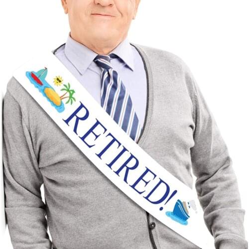 Men Women Retired Sash Coworkers Family friend sisters Retirement Party Decoration Supplies Favor Gift present Photo props