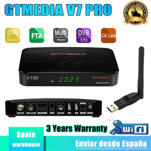 DVB-S2 Gtmedia V7 Pro Receptor h.265 GTmedia V7S2X include USB wifi HD 1080P Power by Freesat V7 satelite decoder