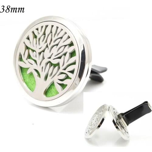 38mm big size 316L Stainless Steel Aromatherapy Home Car Essential Oil Diffuser Pendant Locket Clip With Felt Pad