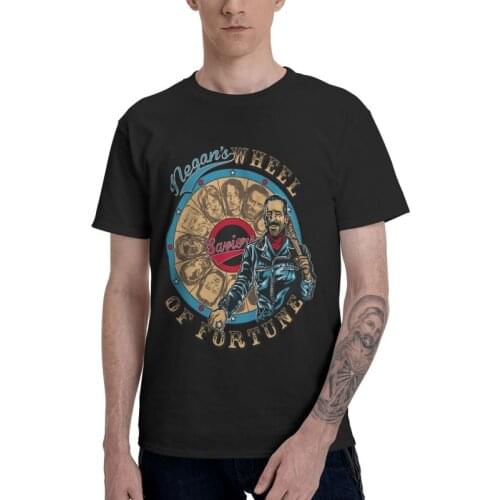 Funny Film The Walking Dead T Shirt for Men 100% Cotton Print T-shirt Novelty Tshirt Short Sleeve Negan Zombie Tees Tops