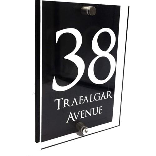 House number 2 Part 5mm Acrylic Designer House Number Plaque Choice of Fonts Door sign